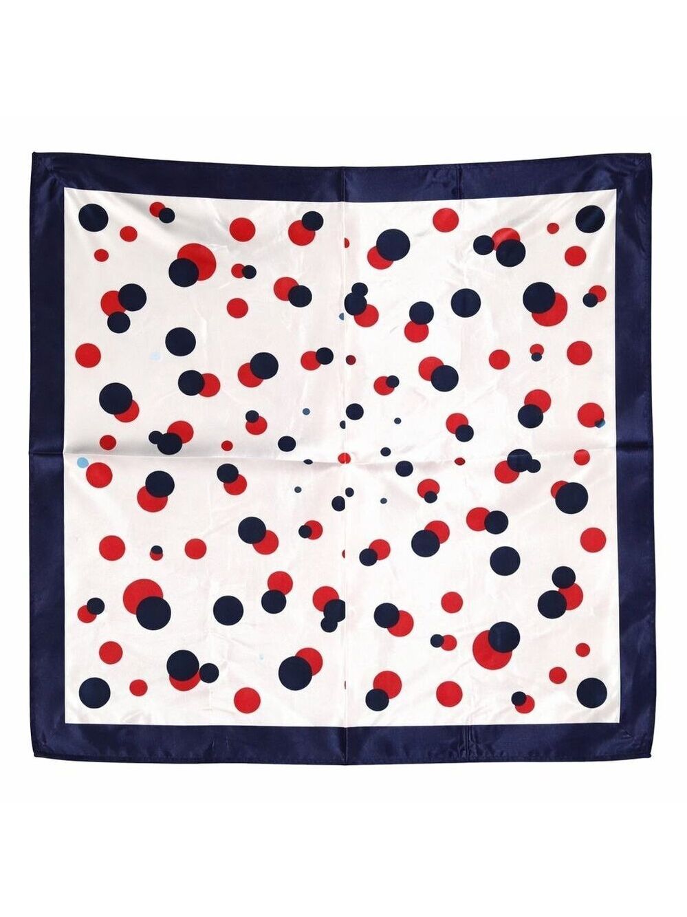 Patriotic Red White Blue Polka Dot Satin Square Scarf 20x20 Hair Neck Wrap